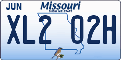 MO license plate XL2O2H