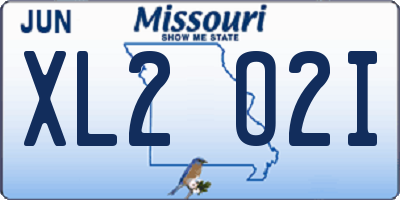 MO license plate XL2O2I