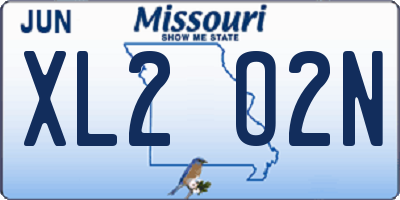 MO license plate XL2O2N