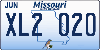 MO license plate XL2O2O