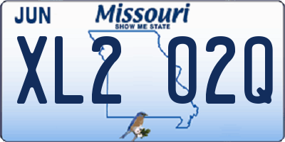 MO license plate XL2O2Q