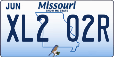 MO license plate XL2O2R