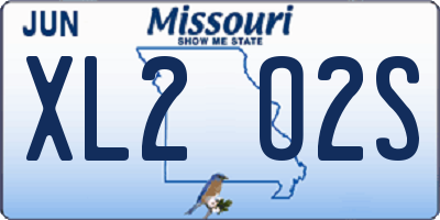 MO license plate XL2O2S