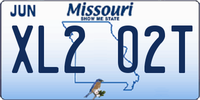 MO license plate XL2O2T