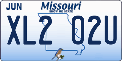 MO license plate XL2O2U