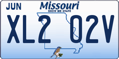 MO license plate XL2O2V