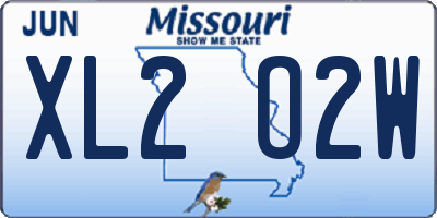 MO license plate XL2O2W