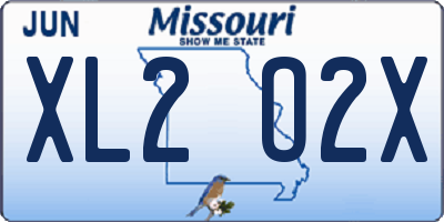 MO license plate XL2O2X