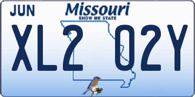 MO license plate XL2O2Y