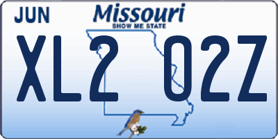 MO license plate XL2O2Z