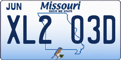 MO license plate XL2O3D