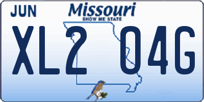 MO license plate XL2O4G