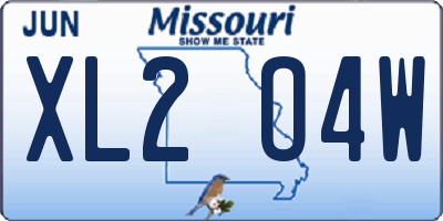 MO license plate XL2O4W