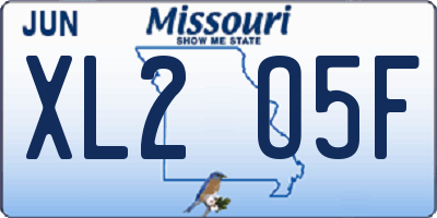 MO license plate XL2O5F
