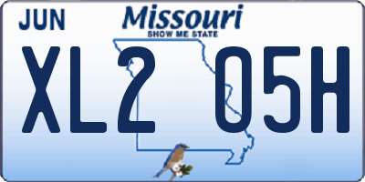 MO license plate XL2O5H