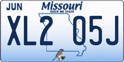 MO license plate XL2O5J