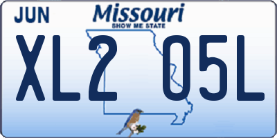 MO license plate XL2O5L