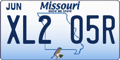 MO license plate XL2O5R