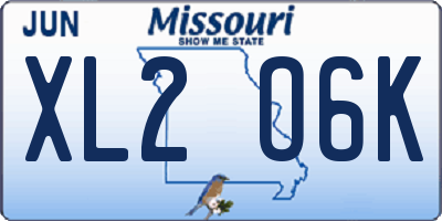 MO license plate XL2O6K
