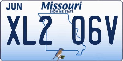 MO license plate XL2O6V