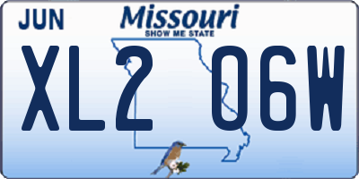MO license plate XL2O6W