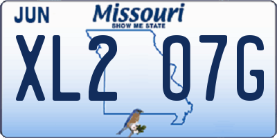 MO license plate XL2O7G
