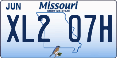 MO license plate XL2O7H