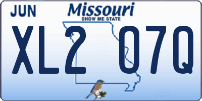 MO license plate XL2O7Q