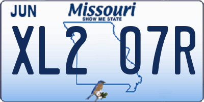 MO license plate XL2O7R