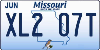 MO license plate XL2O7T