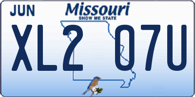 MO license plate XL2O7U