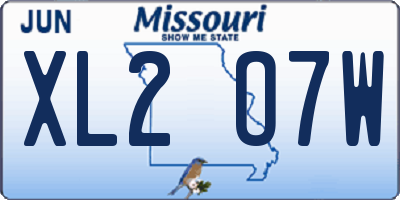MO license plate XL2O7W