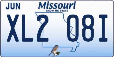 MO license plate XL2O8I