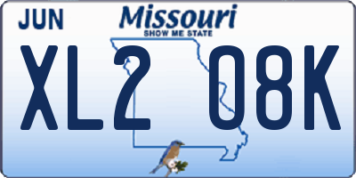 MO license plate XL2O8K