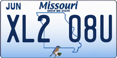 MO license plate XL2O8U