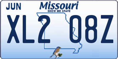 MO license plate XL2O8Z