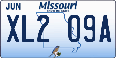 MO license plate XL2O9A
