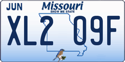 MO license plate XL2O9F