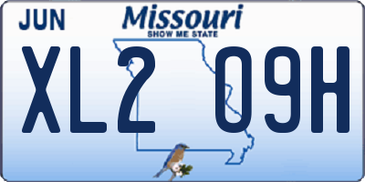 MO license plate XL2O9H
