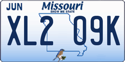 MO license plate XL2O9K