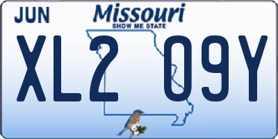 MO license plate XL2O9Y