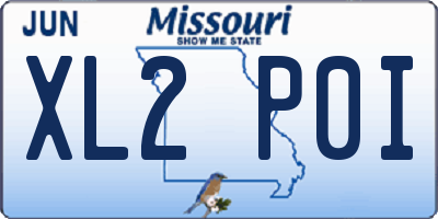 MO license plate XL2P0I