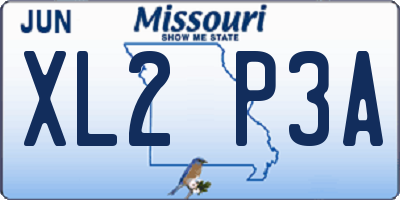 MO license plate XL2P3A
