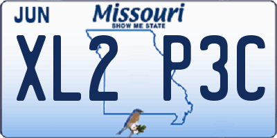 MO license plate XL2P3C