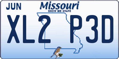 MO license plate XL2P3D
