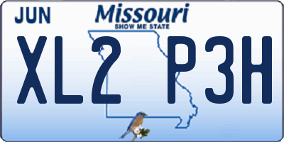 MO license plate XL2P3H
