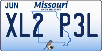 MO license plate XL2P3L