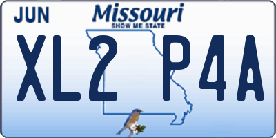 MO license plate XL2P4A