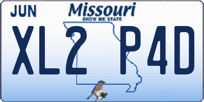MO license plate XL2P4D