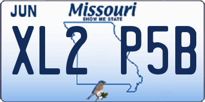 MO license plate XL2P5B
